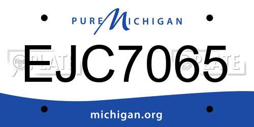 EJC7065 Michigan License Plate