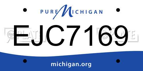EJC7169 Michigan License Plate