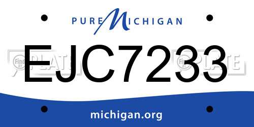 EJC7233 Michigan License Plate