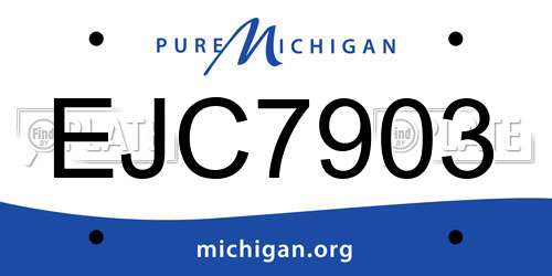 EJC7903 Michigan License Plate