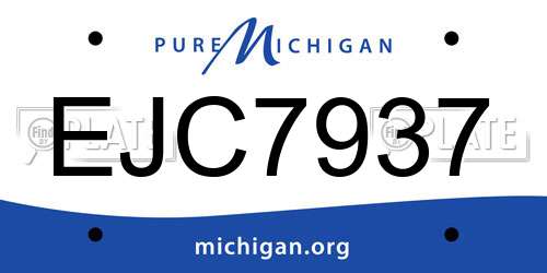 EJC7937 Michigan License Plate