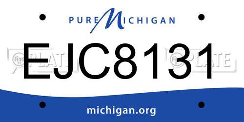 EJC8131 Michigan License Plate