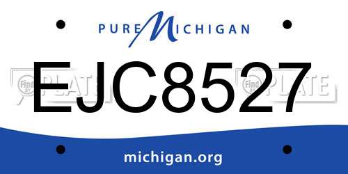 EJC8527 Michigan License Plate