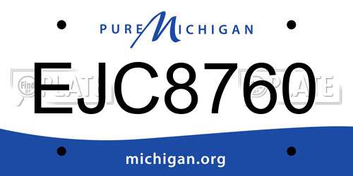 EJC8760 Michigan License Plate