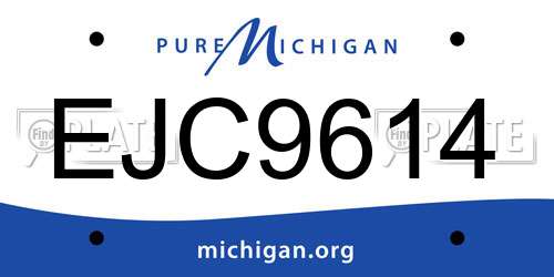 EJC9614 Michigan License Plate