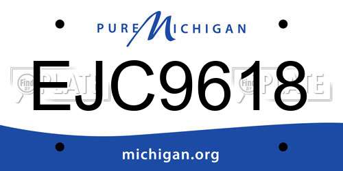 EJC9618 Michigan License Plate