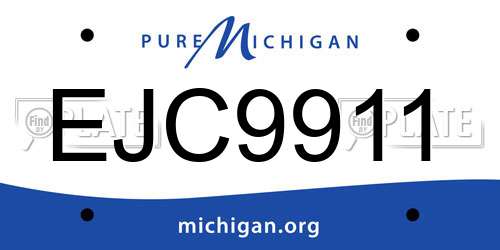 EJC9911 Michigan License Plate