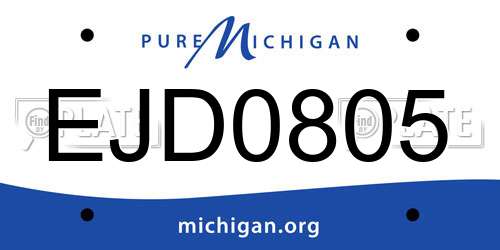 EJD0805 Michigan License Plate