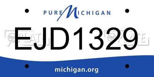 EJD1329 Michigan License Plate