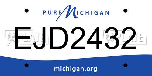 EJD2432 Michigan License Plate