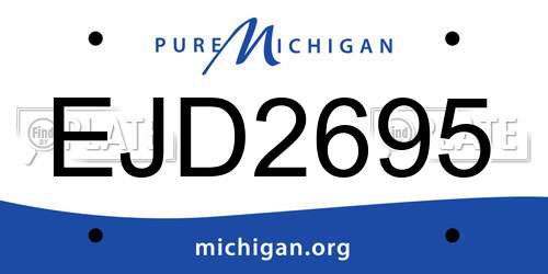 EJD2695 Michigan License Plate