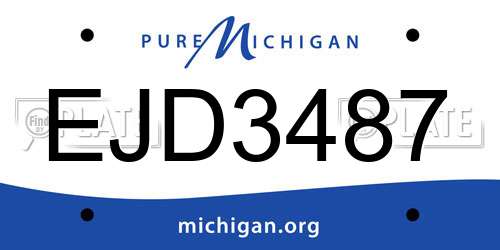 EJD3487 Michigan License Plate