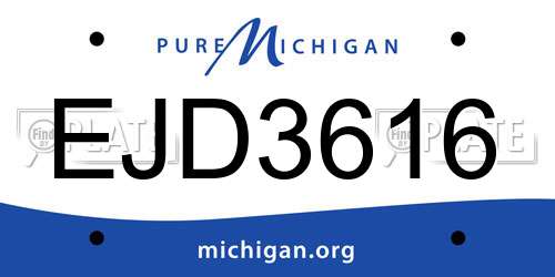 EJD3616 Michigan License Plate