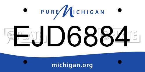 EJD6884 Michigan License Plate