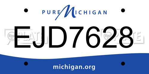 EJD7628 Michigan License Plate