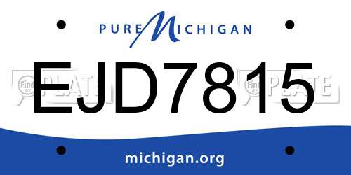EJD7815 Michigan License Plate