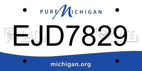 EJD7829 Michigan License Plate