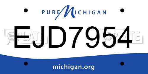 EJD7954 Michigan License Plate