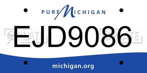 EJD9086 Michigan License Plate