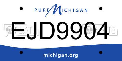 EJD9904 Michigan License Plate