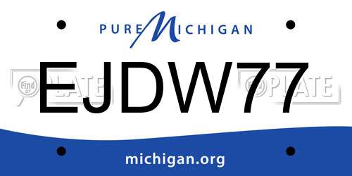 EJDW77 Michigan License Plate