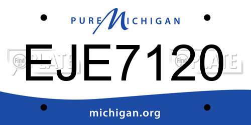EJE7120 Michigan License Plate