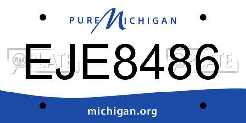EJE8486 Michigan License Plate
