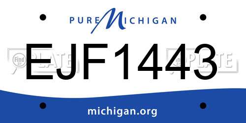 EJF1443 Michigan License Plate