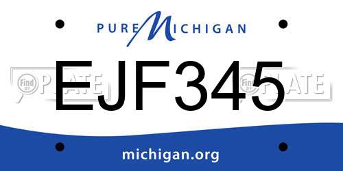 EJF345 Michigan License Plate