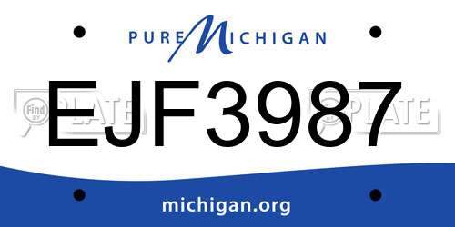 EJF3987 Michigan License Plate