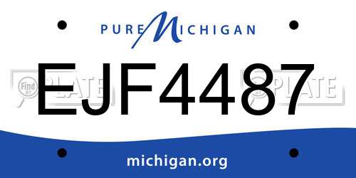 EJF4487 Michigan License Plate