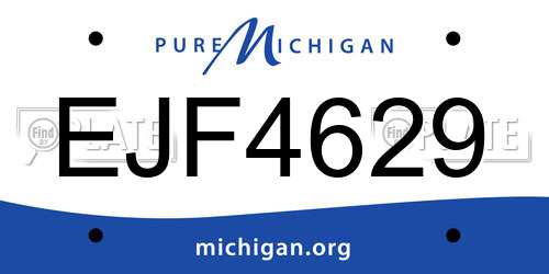 EJF4629 Michigan License Plate