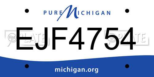 EJF4754 Michigan License Plate