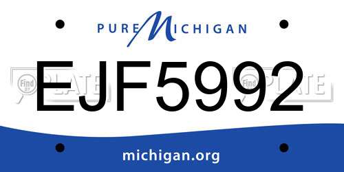 EJF5992 Michigan License Plate