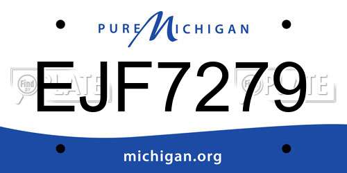 EJF7279 Michigan License Plate