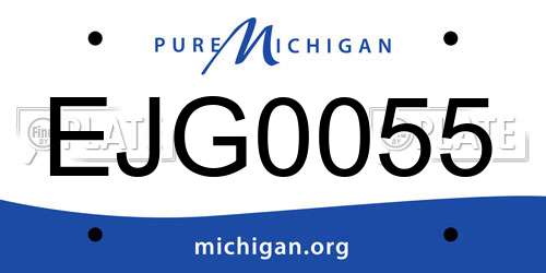 EJG0055 Michigan License Plate
