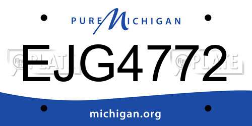 EJG4772 Michigan License Plate