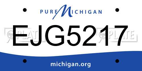 EJG5217 Michigan License Plate