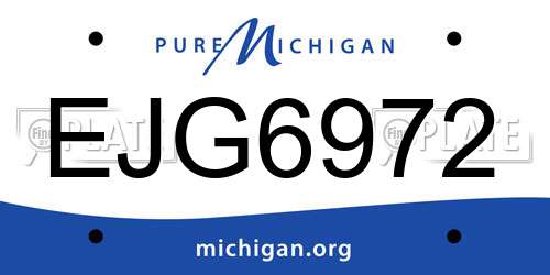 EJG6972 Michigan License Plate