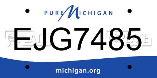 EJG7485 Michigan License Plate