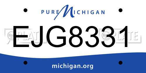 EJG8331 Michigan License Plate