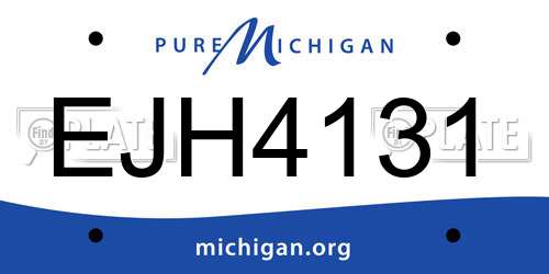 EJH4131 Michigan License Plate