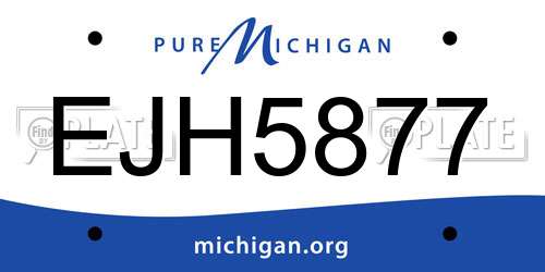 EJH5877 Michigan License Plate