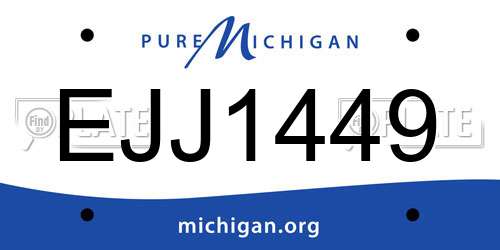 EJJ1449 Michigan License Plate