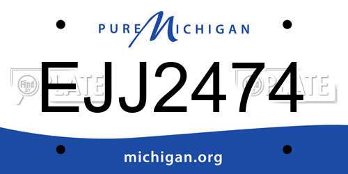 EJJ2474 Michigan License Plate