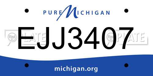 EJJ3407 Michigan License Plate