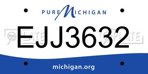 EJJ3632 Michigan License Plate