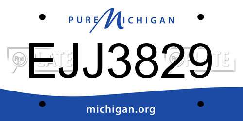 EJJ3829 Michigan License Plate