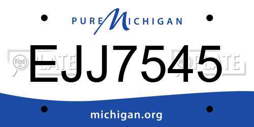 EJJ7545 Michigan License Plate