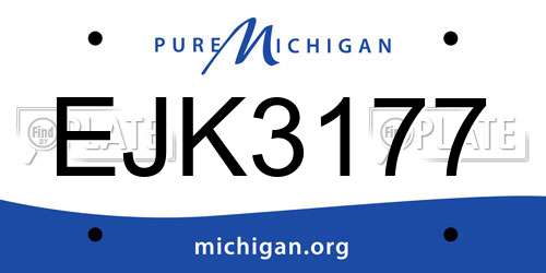 EJK3177 Michigan License Plate